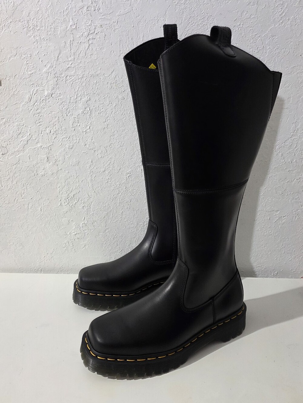 Dr. Doc Martens Amaayah Hi Black Leather Knee High Tall Riding Boots Womens Sz 9
